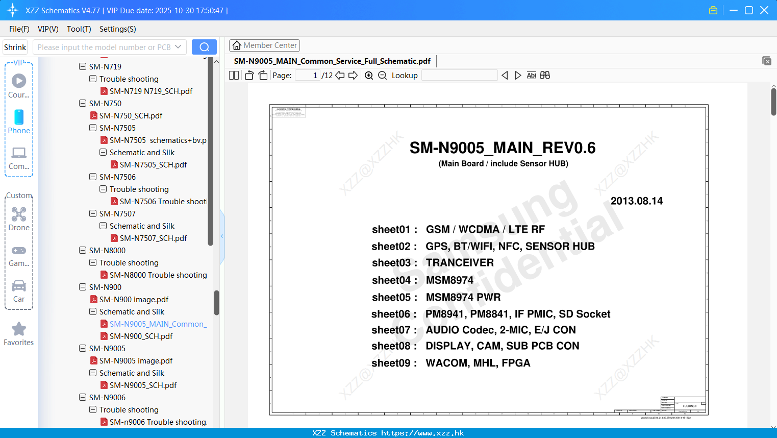 Samsung SM-N9005_MAIN_Common_Service_Full_Schematic